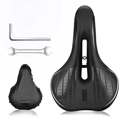 VOTUKU SillíN De Bicicleta con Cubierta Impermeable, SillíN De Bicicleta De MontañA Hueco para Hombres Y Mujeres BMX/Bicicleta De Carretera/Bicicleta 