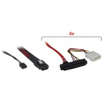 0.5m SFF 8087/4xSFF 8482+SATA 0,5 m Negro, Rojo, Cable características