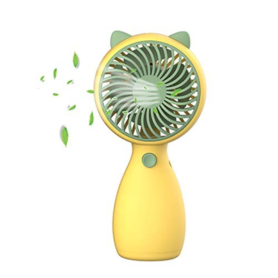 Heiqlay Ventilador usb Ventilador Portatil Mini Ventilador Ventilador Pequeño Silencioso, Serie Abanico Silencioso Con Orejas de Gato Amarillo Limón, 