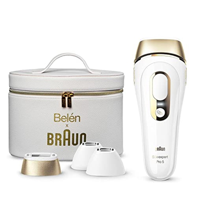 Braun Silk-expert Pro 5 Depiladora de luz pulsata, Belén Limited Edition, Alternativa al Laser, con cabezales de precisión, funda Deluxe incluida, ide