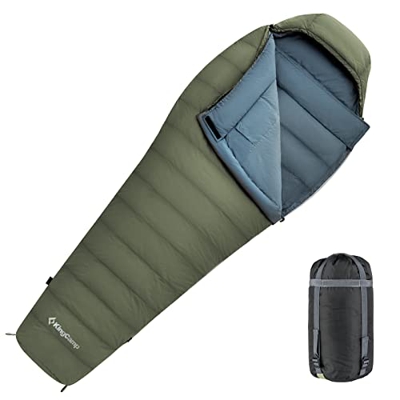 KingCamp Saco de dormir de plumón, para exteriores, cálido, portátil, ligero, para invierno, 4 estaciones, 400 g, para niños y adultos en camping, tam