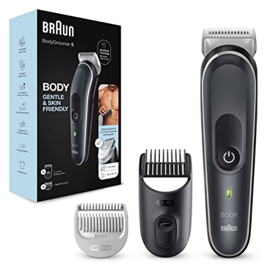 Braun Recortadora Corporal 5 BG5350, Afeitadora Corporal Masculina Con Tecnología SkinShield, Peine Para Zonas Sensibles, Lámina Afilada De Larga Dura