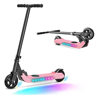 HST Patinete Eléctrico E Scooter para Niños 4 a 12 Años, Motor 200W Scooter Kickscooter Plegable hasta 6 km/h, 7" Ruedas