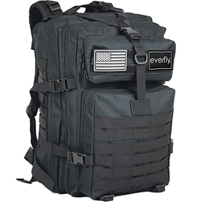EVERFLY Mochila Tactica Militar 45L - Crossfit Supervivencia Caza Pesca Senderismo Gimnasio Montañismo Airsoft - Oxford 800D - Hombre Mujer - Macuto M