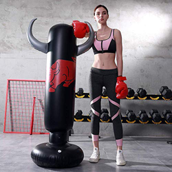 LONEEDY - Saco de boxeo hinchable de pie para adultos y adolescentes, para entrenamiento intenso, gimnasia, deportes, alivio del estrés, Vaca. precio