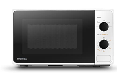 Toshiba MM2-MM20PF(WH) - Microondas, totalmente funcional con 5 niveles de potencia, descongelación fácil, 20 L, 800 W, color blanco
