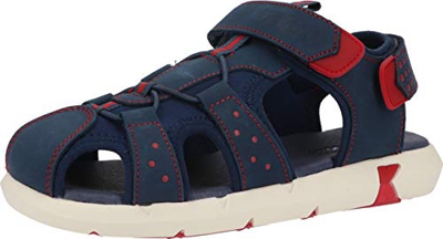 KICKERS Jumange, Sandalia Unisex Adulto, Azul Marino y Rojo, 36 EU