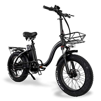 Y20 Bicicleta eléctrica para Adultos Rueda de 20 Pulgadas Bicicleta eléctrica Plegable Bicicleta de montaña 4.0 Neumático Gordo (Standard, 24Ah)