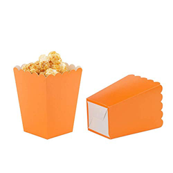 We Moment Zone 24 cajas de palomitas, cartón, cajas de palomitas para fiestas, para Pop-Corn edans Teatro, Cinemas, Carnavals-naranja características