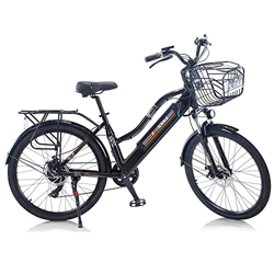 TAOCI Bicicletas eléctricas para Mujeres Adultas, 26 Pulgadas 36 V E-Bike Bicicletas extraíble batería de Iones de Litio Ebike para el Trabajo al Aire características