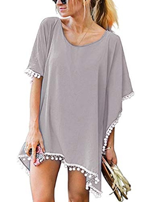 Voqeen Mujeres con Estilo Borla Traje de baño Cubrir Playa Bikini