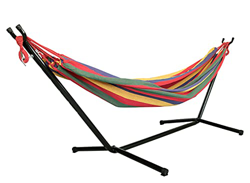 Airel Hamaca Jardín | Hamaca de Tela con Soporte | Hamaca | Hamaca con Soporte | Hamaca Colgante | Hamaca Portátil | Color: Rojo características