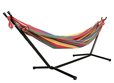 Airel Hamaca Jardín | Hamaca de Tela con Soporte | Hamaca | Hamaca con Soporte | Hamaca Colgante | Hamaca Portátil | Color: Rojo