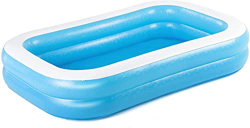 Piscina familiar rectangular con base above, inflable, con centro de flotación, de lujo, para adultos, fácil de montar, color azul (181 x 141 x 46 cm) en oferta