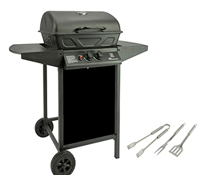 MaxxGarden Barbacoa de Gas – Con 2 Asadores para Jardín. Set Barbacoa Gratuita