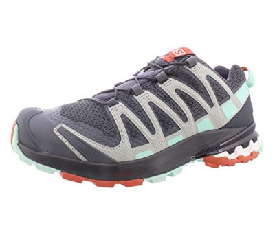 Salomon XA Pro 3D V8 Mujer Zapatos de trail running, Negro (Ebony/Yucca/Mec Orange), 41 1/3 EU