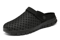 SMajong Zuecos Hombre Mujer Zapatillas de Playa Respirable Sandalias Malla Zapatos Verano Zapatos de Jardin Ligeros Antideslizante Clogs Negro 36 EU precio