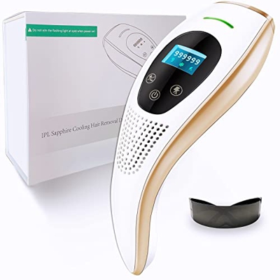 Depiladora Láser Depiladora Luz Pulsada IPL con Flashes Ilimitados, Rostro/Cuerpo, Enfriamiento Sapphire, Rejuvenecimiento de Piel Depilación Láser Mu