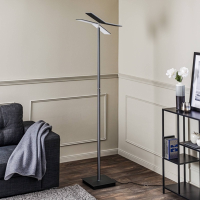 Lucande Kamari pie LED antracita sin brazo lectura