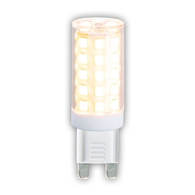 LED bi-pin G9 5,5W blanco cálido 557 lúmenes 6 ud