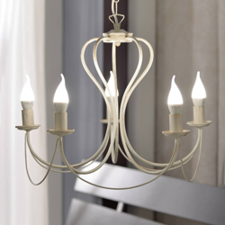 Lámpara de araña Candela, marfil, 5 luces precio