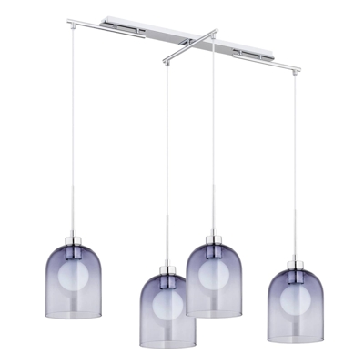 Lámpara colgante Rona, 4 luces, gris humo