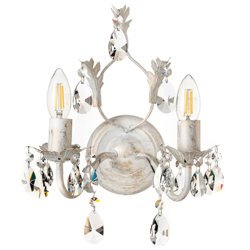 Aplique de cristal Teresa, marfil 2 luces en oferta
