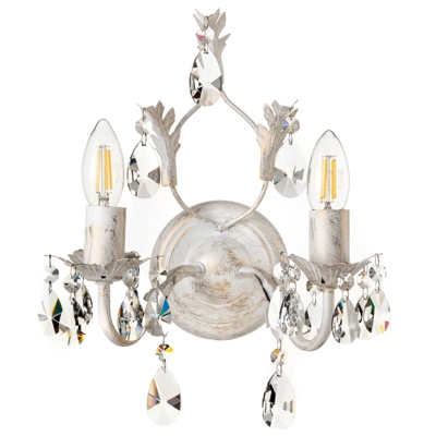 Aplique de cristal Teresa, marfil 2 luces