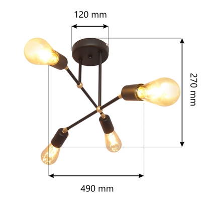 Plafón Rosette, 4 luces