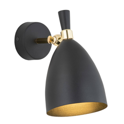 Aplique Cyntia, giratorio, negro-latón en oferta