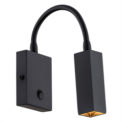 Aplique Raisio, brazo flexible, negro precio