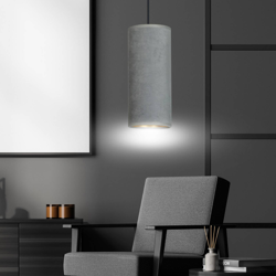 Lámpara colgante Joni, tejido, 1 luz gris-oro en oferta