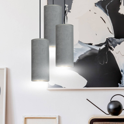 Colgante Joni, tejido, 3 luces redondo, gris-oro características