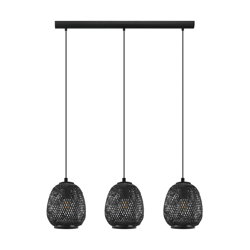 Lámpara colgante Dembleby, 3 luces, negro precio