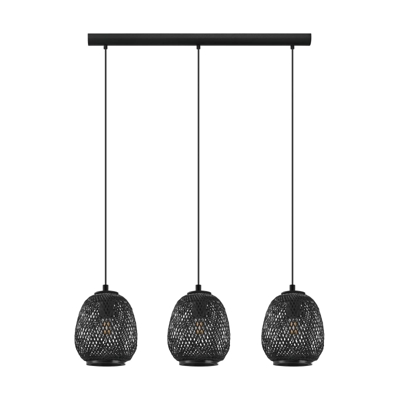 Lámpara colgante Dembleby, 3 luces, negro