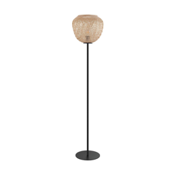 Lámpara de pie Dembleby de madera, color natural en oferta