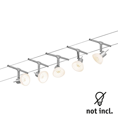 Paulmann Sheela sobre cable 5 luces cromo mate