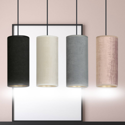 Colgante Joni 4 luces largo negro-blanco-gris-rosa en oferta