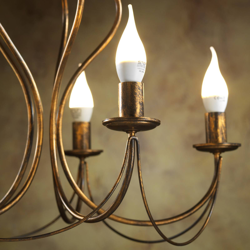 Lámpara de araña Candela bronce envejecido 5 luces precio