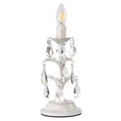 Lámpara mesa cristal Teresa sin pantalla, marfil precio