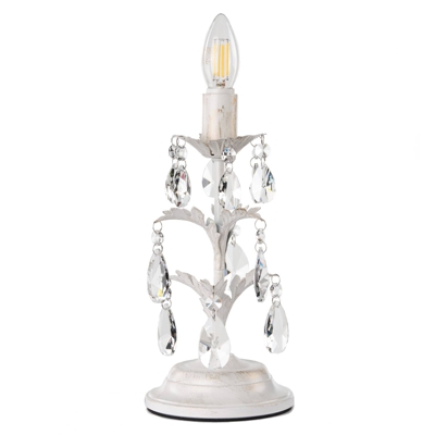 Lámpara mesa cristal Teresa sin pantalla, marfil