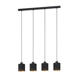 Lámpara colgante Esteperra, negro/oro, 4 luces precio