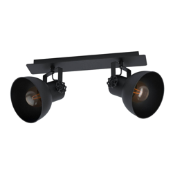 Foco de techo Barnstaple, negro, 2 luces características