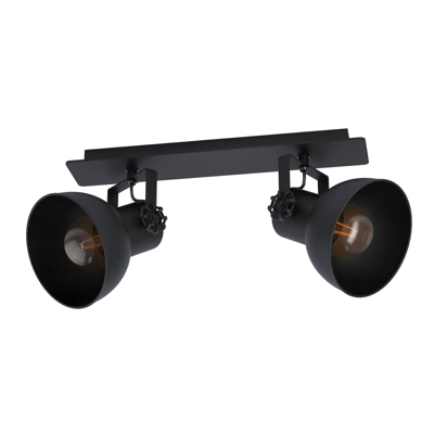 Foco de techo Barnstaple, negro, 2 luces