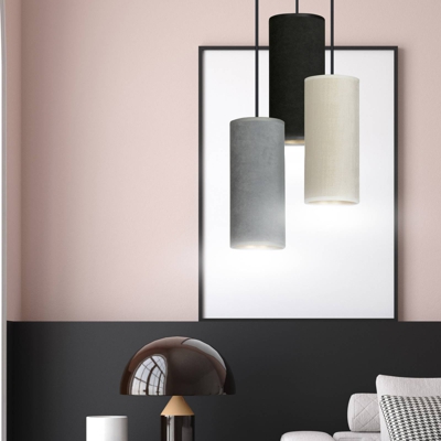 Colgante Joni 3 luces redondo, negro-blanco-gris