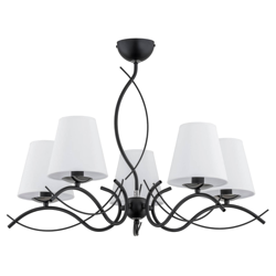 Lámpara de araña Monza, 5 luces, negro en oferta