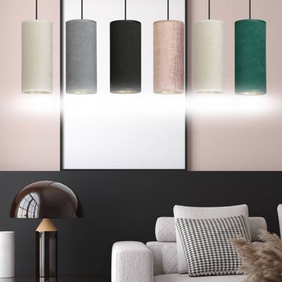 Colgante Joni 6 luces negro-blanco-gris-rosa-verde