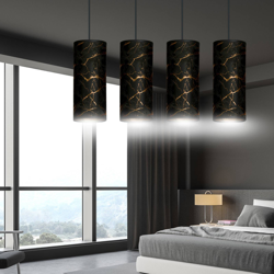 Colgante Joni, 4 luces alargado, negro-jaspeado en oferta