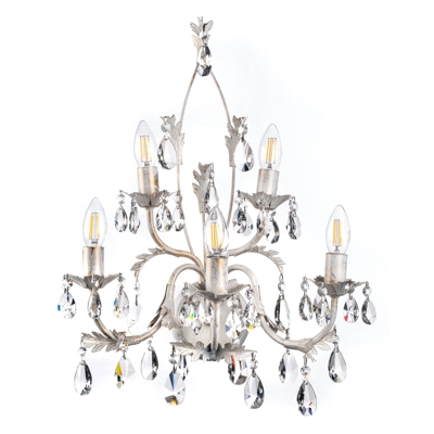 Aplique de cristal Teresa, marfil 5 luces