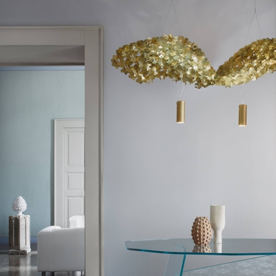 Slamp Nuvem lámpara colgante, extensible, dorado